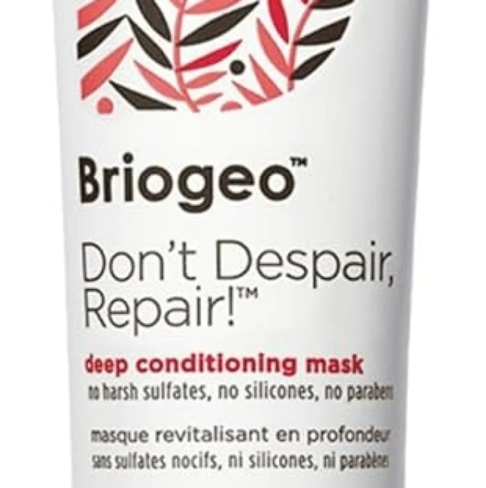 Briogeo White Tube with Pink and Brown Leaf Design
